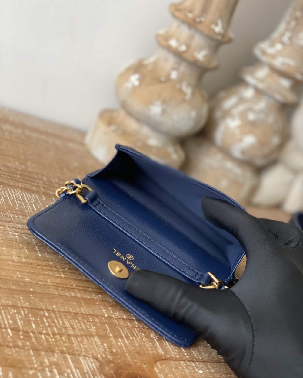 [REP 1:1] Chanel Clutch With Chain Blue For Women, Women's Bags 4.8in/12.3cm