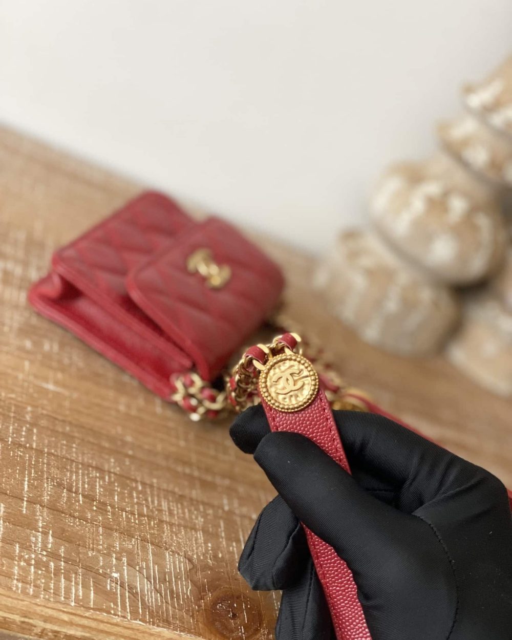 [REP 1:1] Chanel Clutch With Chain Red For Women, Women's Bags 4.8in/12.3cm