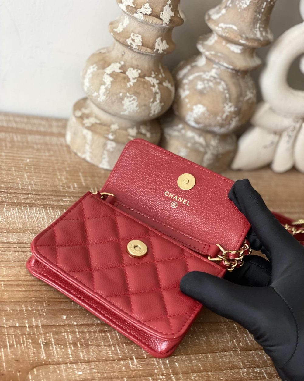 [REP 1:1] Chanel Clutch With Chain Red For Women, Women's Bags 4.8in/12.3cm