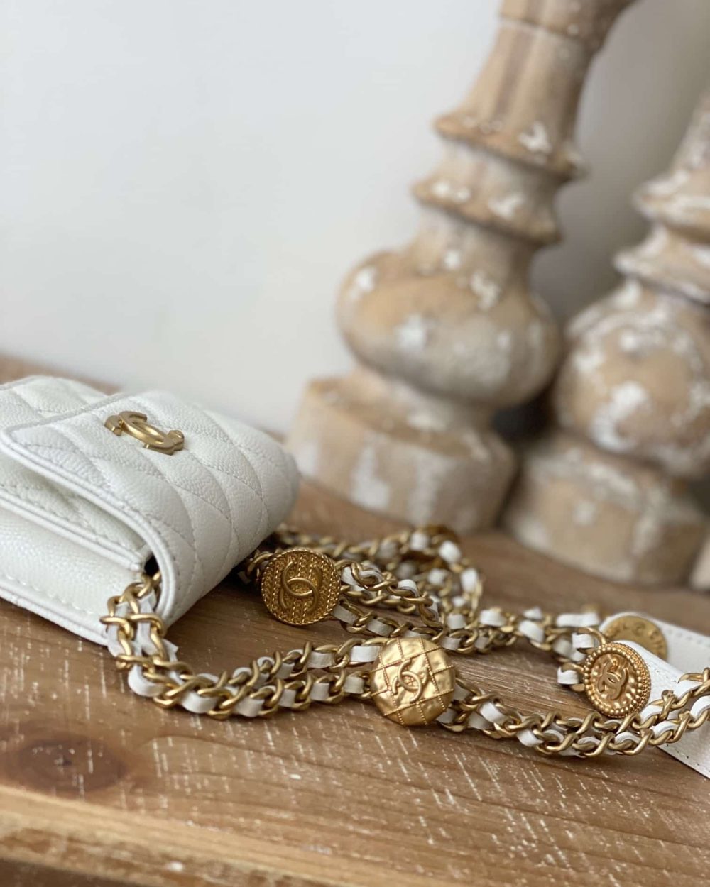 [REP 1:1] Chanel Clutch With Chain White For Women, Women's Bags 4.8in/12.3cm