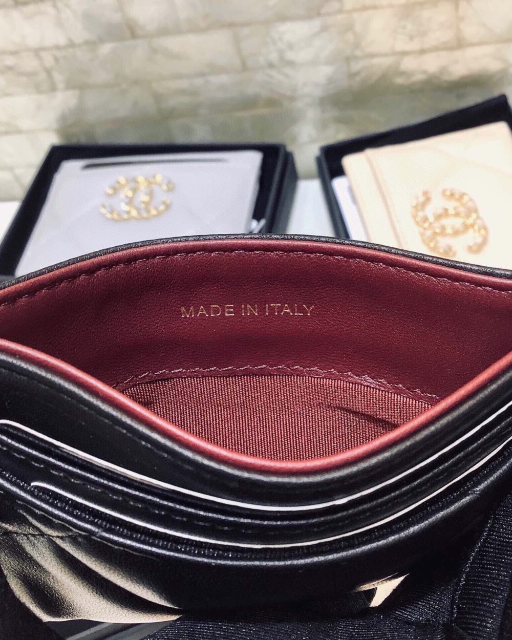 1:1 Replica Chanel CO-CO 19 Card Holder Wallet 11cm/4.3in Gold Toned Hardware For Women Black