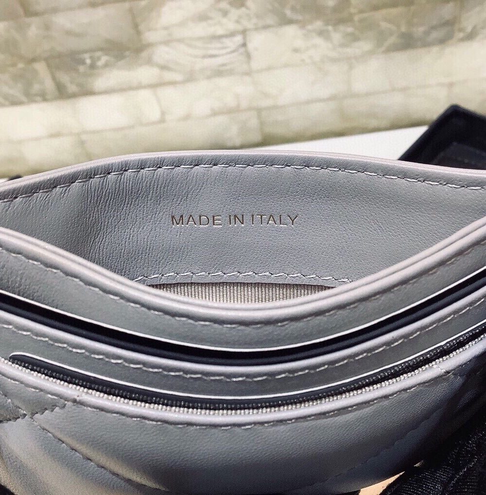 1:1 Replica Chanel CO-CO 19 Card Holder Wallet 11cm/4.3in Gold Toned Hardware For Women Grey AP1167 B07327 NG752