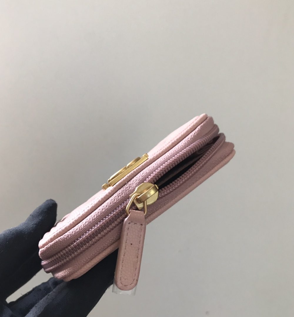 1:1 Replica Chanel CO-CO Boy Chanel Zipped Coin Purse 11cm/4.3in Gold Toned Hardware For Women White