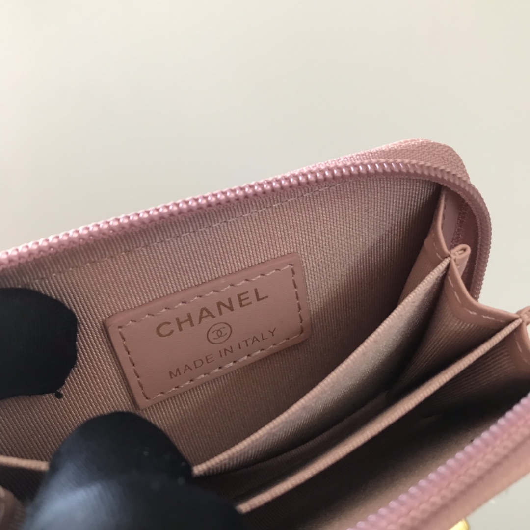 1:1 Replica Chanel CO-CO Boy Chanel Zipped Coin Purse 11cm/4.3in Gold Toned Hardware For Women White - Image 7