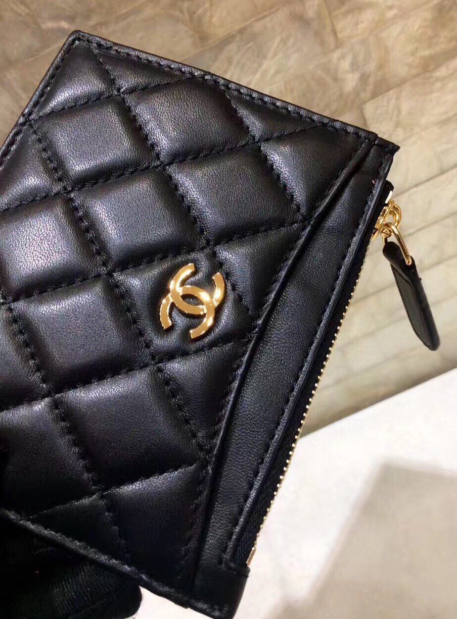 1:1 Replica Chanel CO-CO Chanel 19 Pouch 11.5cm/4.5in Gold Hardware For Women Black