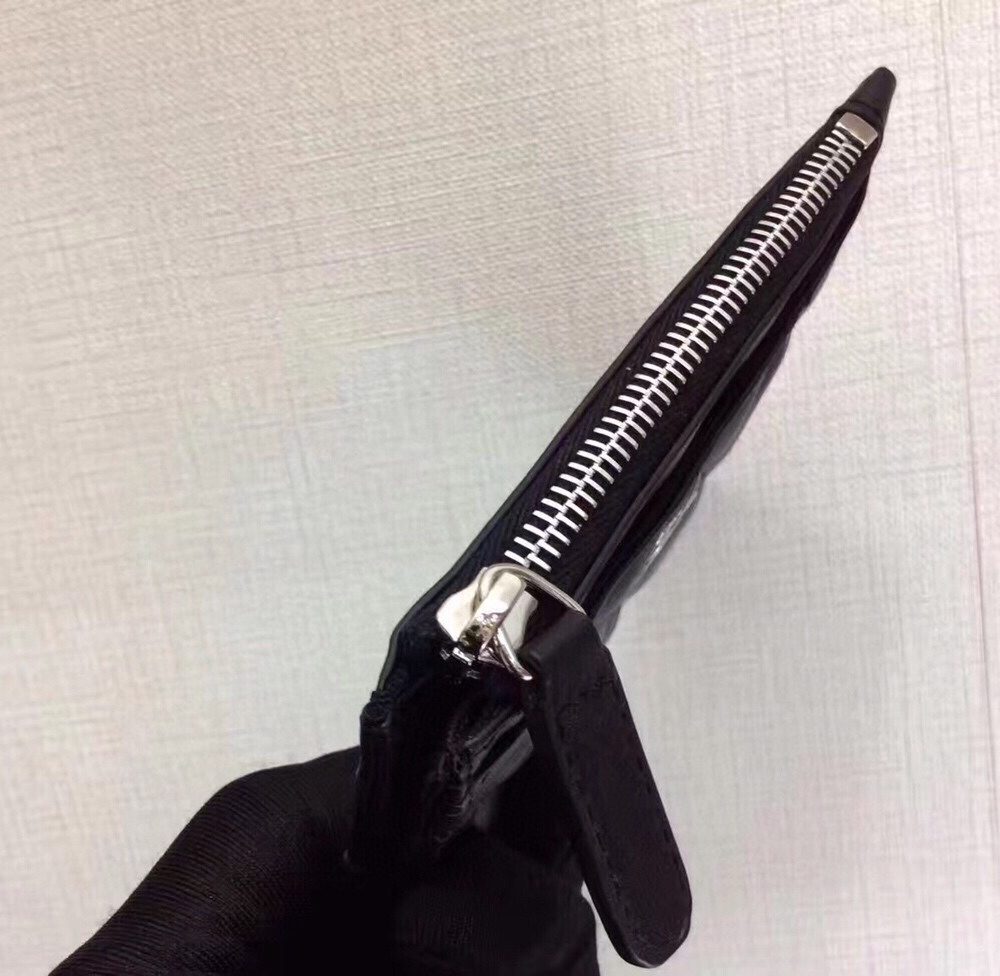 1:1 Replica Chanel CO-CO Chanel 19 Pouch 11.5cm/4.5in Silver Hardware For Women Black