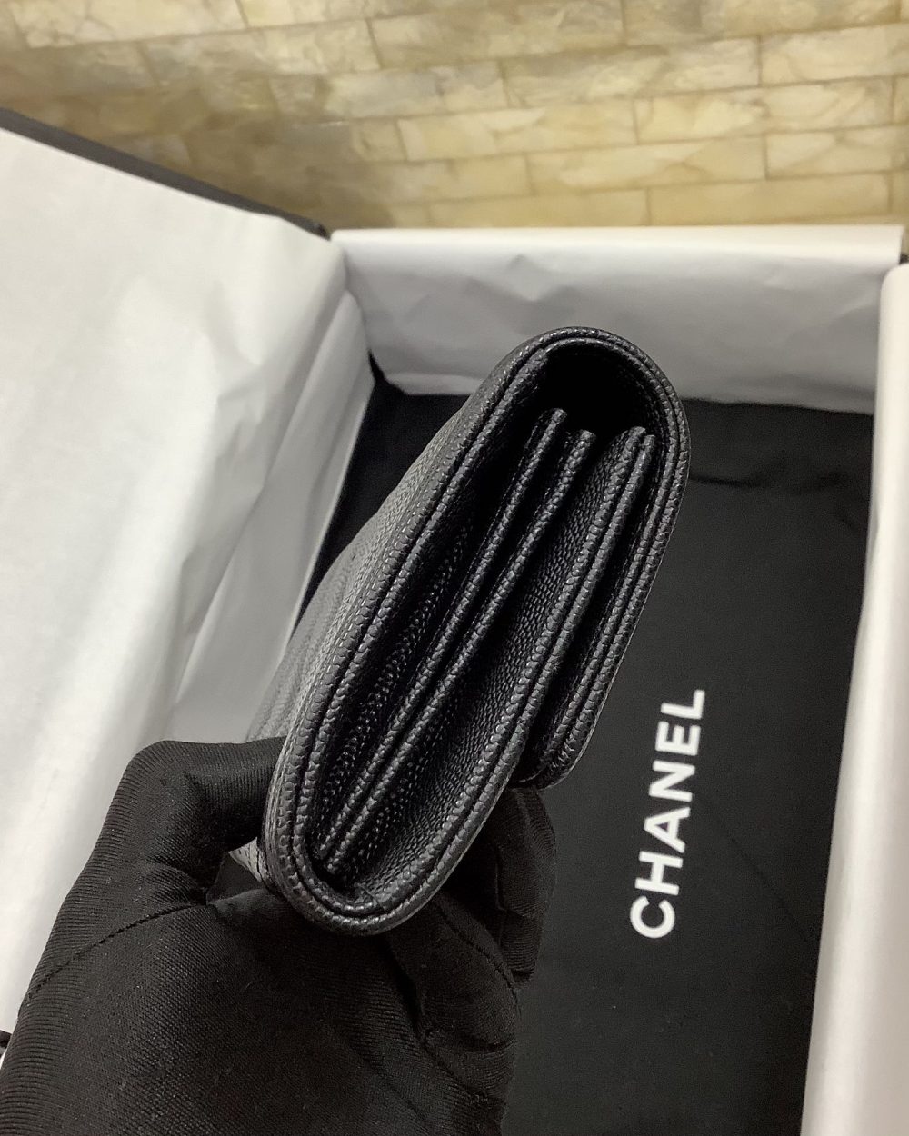 1:1 Replica Chanel CO-CO Long Flap Wallet 19.5cm/7.7in Gold Hardware For Women Black