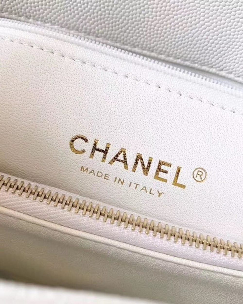 [REP 1:1] Chanel Coco Handle Quilted Lizard Handle Bag 24cm Caviar Leather Gold Hardware Spring/Summer Act 1 Collection, White