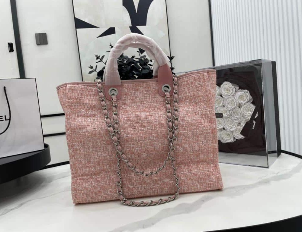 [REP 1:1] Chanel Deauville Tote 38cm Pink For Women A66941