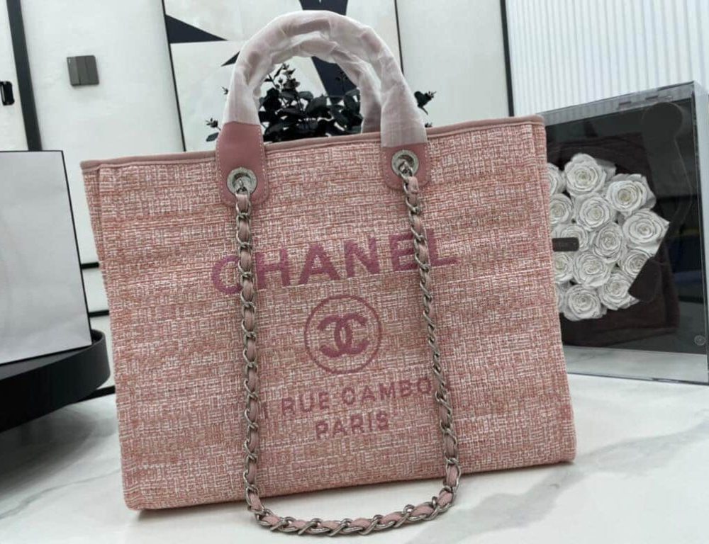 [REP 1:1] Chanel Deauville Tote 38cm Pink For Women A66941