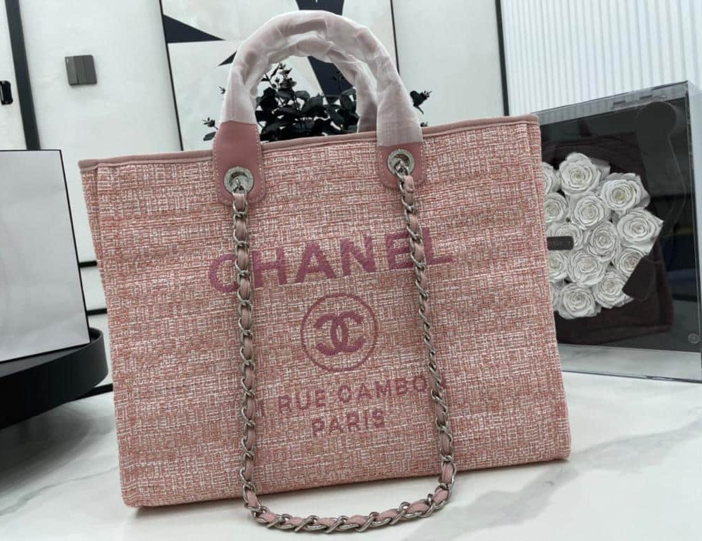 [REP 1:1] Chanel Deauville Tote 38cm Pink For Women A66941