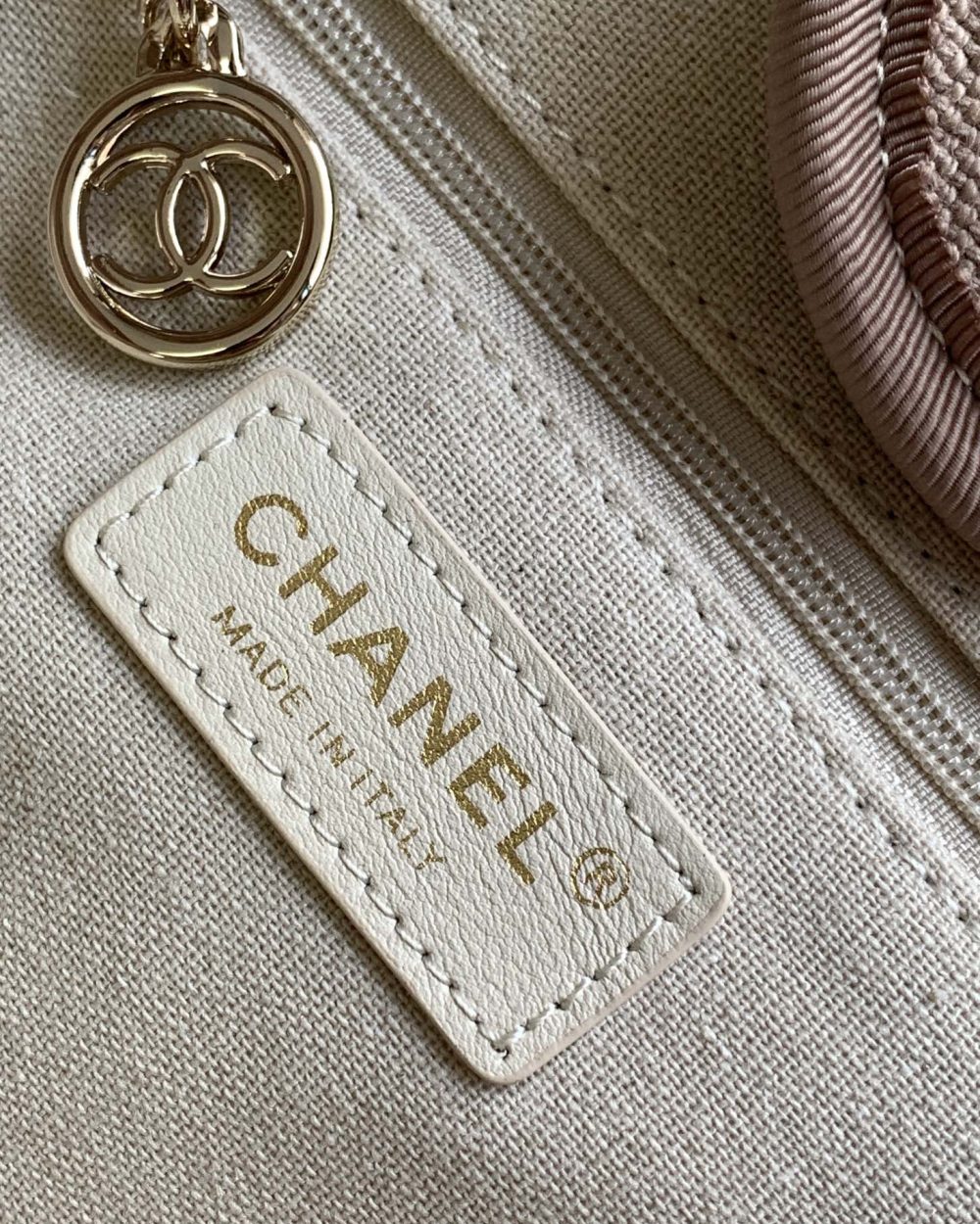 [REP 1:1] Chanel Deauville Tote Canvas Bag Beige For Women 38cm / 15in