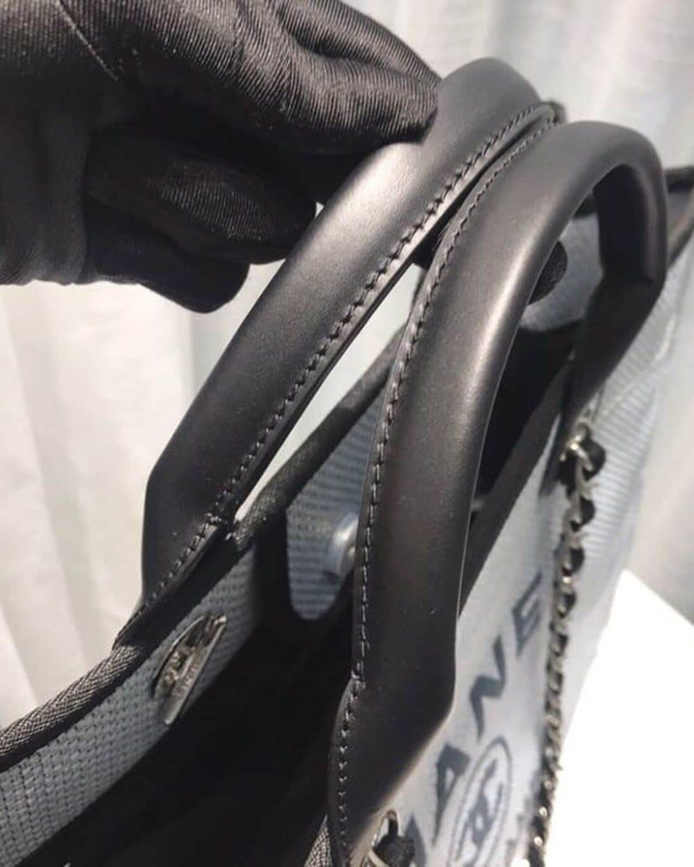 [REP 1:1] Chanel Deauville Tote Canvas Bag Light Grey For Women, Women's Handbags, Shoulder Bags 15in/38cm A66941