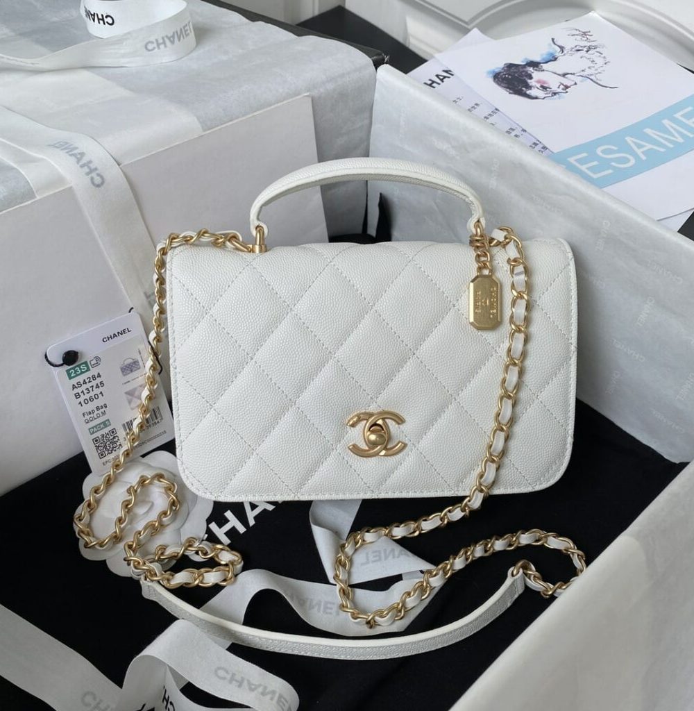 [REP 1:1] Chanel Flap Bag Black/Pink/White For Women 20cm / 7.9in