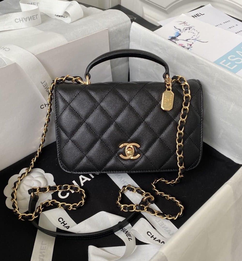 [REP 1:1] Chanel Flap Bag Black/Pink/White For Women 20cm / 7.9in