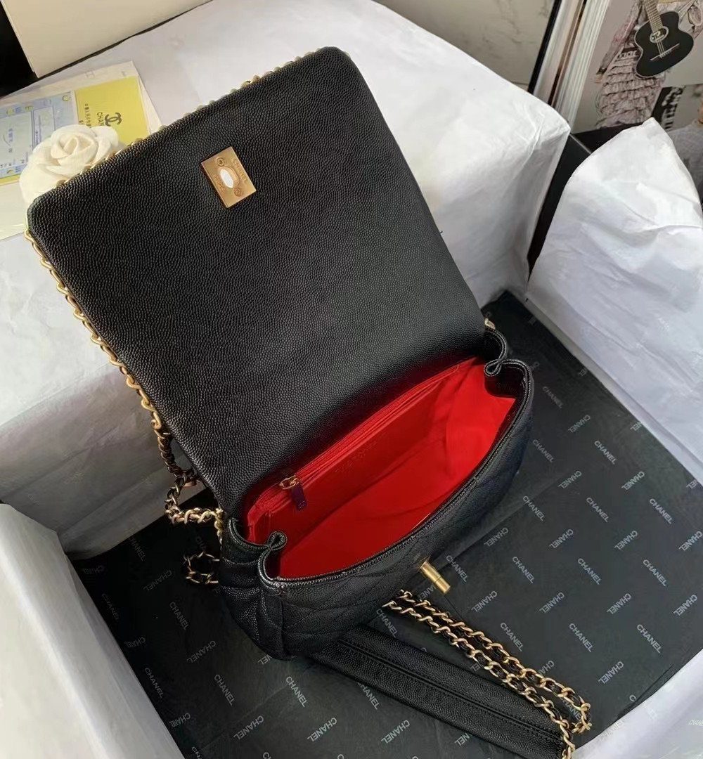 [REP 1:1] Chanel Flapbag With Chain Black For Women, Women's Bags 8.3in/21cm