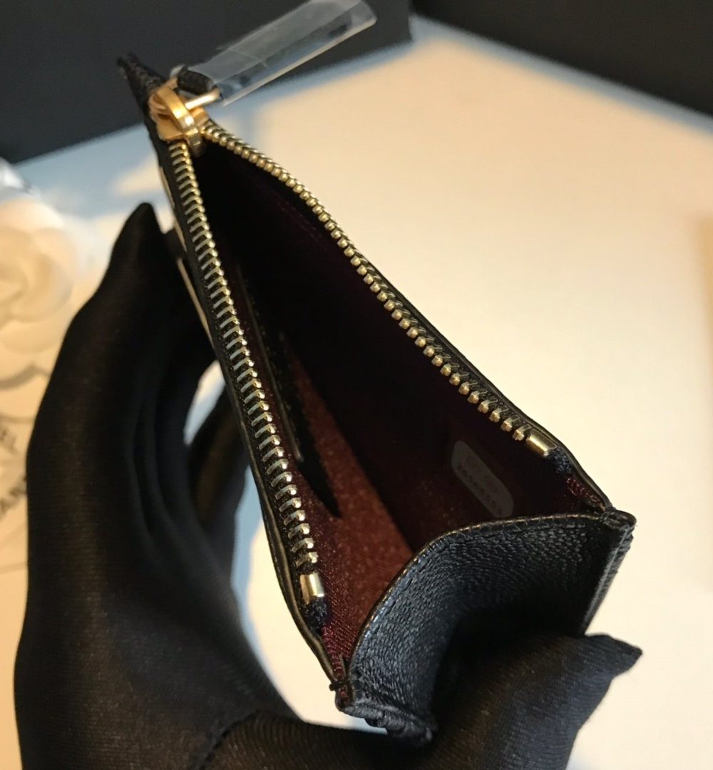 1:1 Replica Chanel Flat Card Holder Black Bag For Women 11.5cm/4.5in