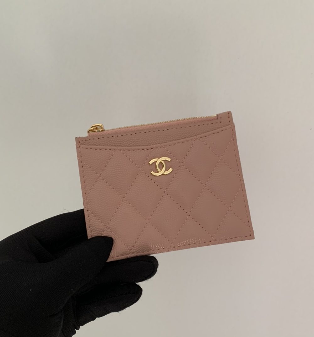 1:1 Replica Chanel Flat Card Holder Pink Bag For Women 11.5cm/4.5in