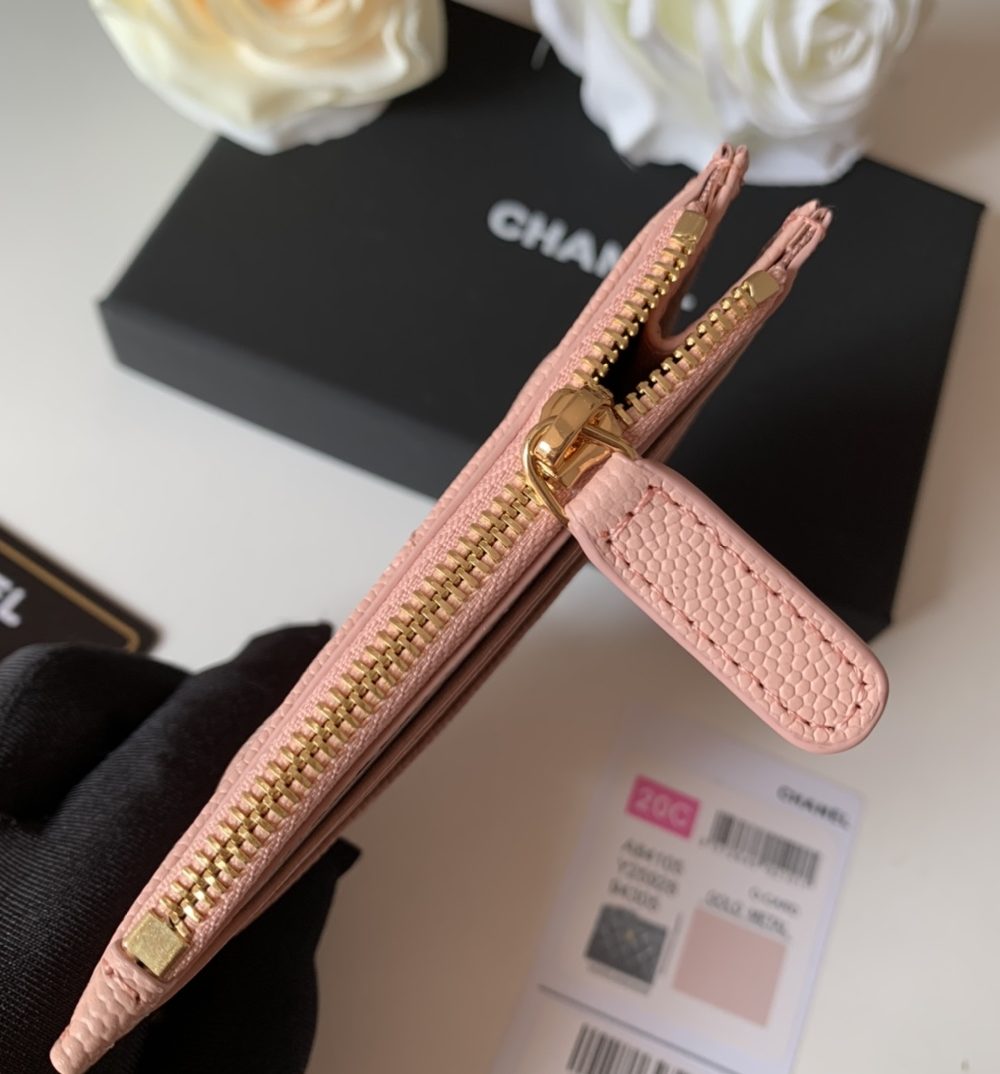 1:1 Replica Chanel Flat Card Holder Pink Bag For Women 11.5cm/4.5in