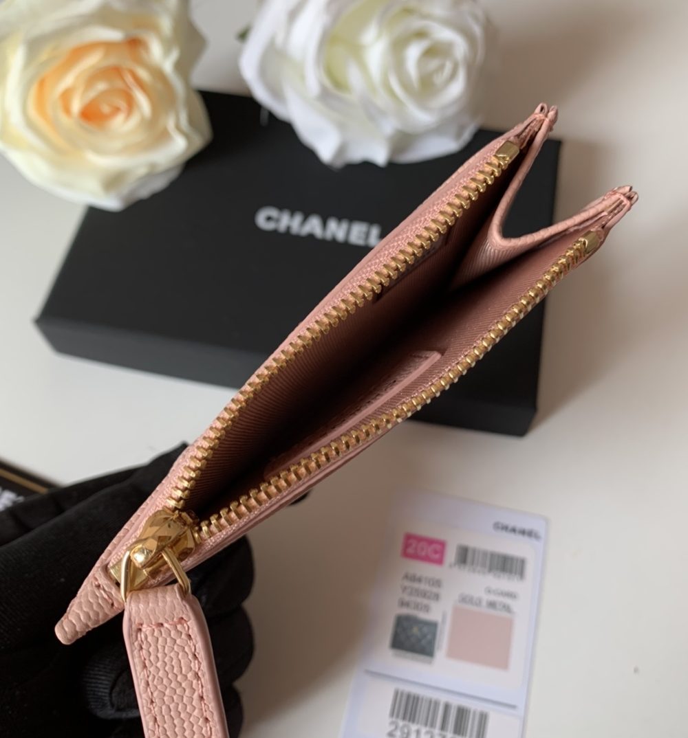 1:1 Replica Chanel Flat Card Holder Pink Bag For Women 11.5cm/4.5in