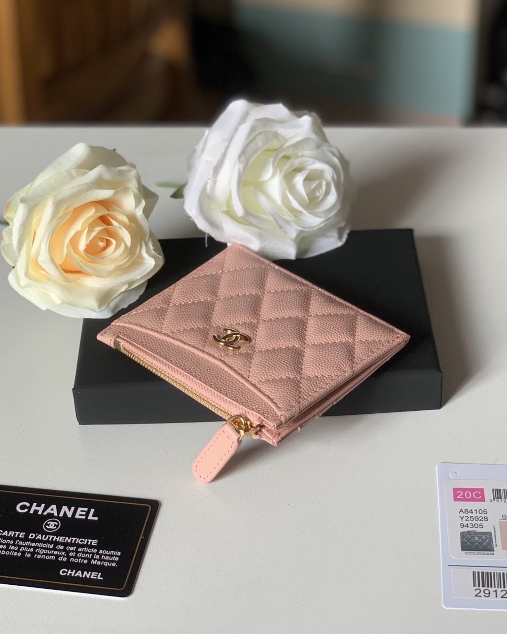 1:1 Replica Chanel Flat Card Holder Pink Bag For Women 11.5cm/4.5in