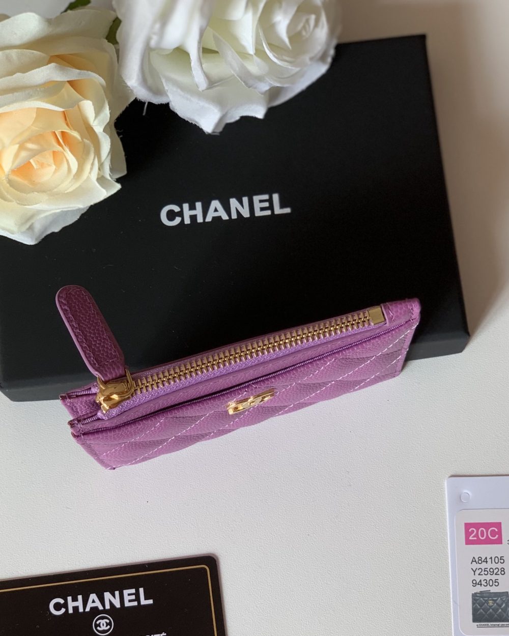 1:1 Replica Chanel Flat Card Holder Purple Bag For Women 11.5cm/4.5in