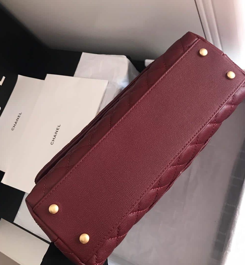 [REP 1:1] Chanel Handbag With Top Handle Dark Red For Women 11in/28cm