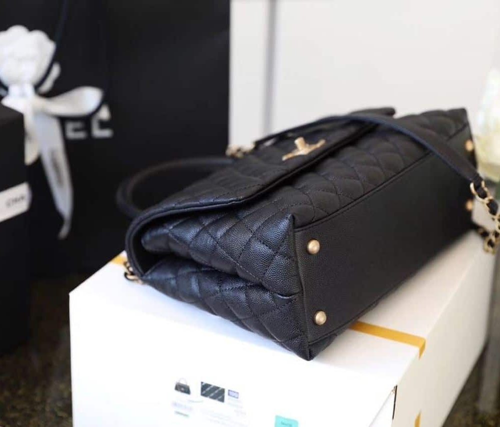 [REP 1:1] Chanel Large Flap Bag With Top Handle Black For Women, Women’s Handbags, Shoulder And Crossbody Bags 11in/28cm A92991