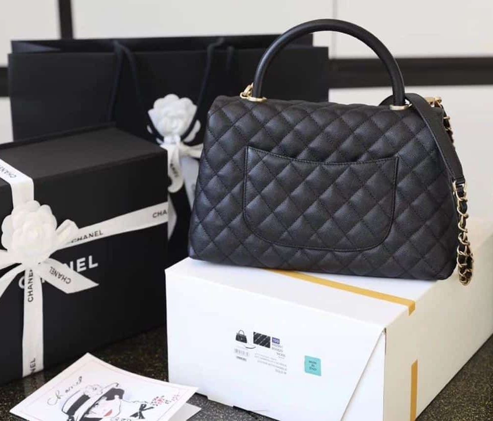 [REP 1:1] Chanel Large Flap Bag With Top Handle Black For Women, Women’s Handbags, Shoulder And Crossbody Bags 11in/28cm A92991