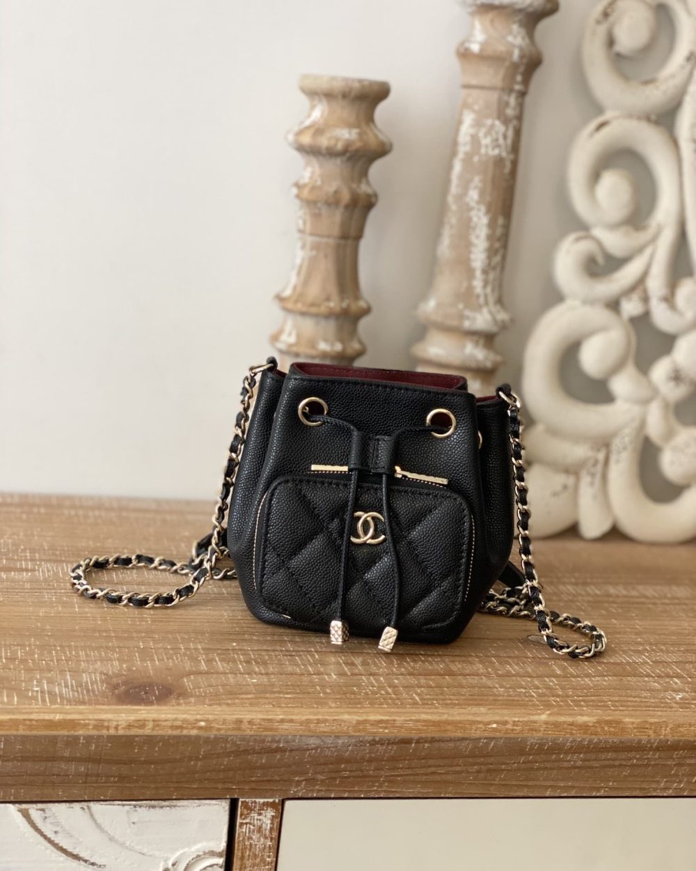 [REP 1:1] Chanel Mini Bucket Bag With Strap Black For Women, Women's Bags 4.9in/12.5cm