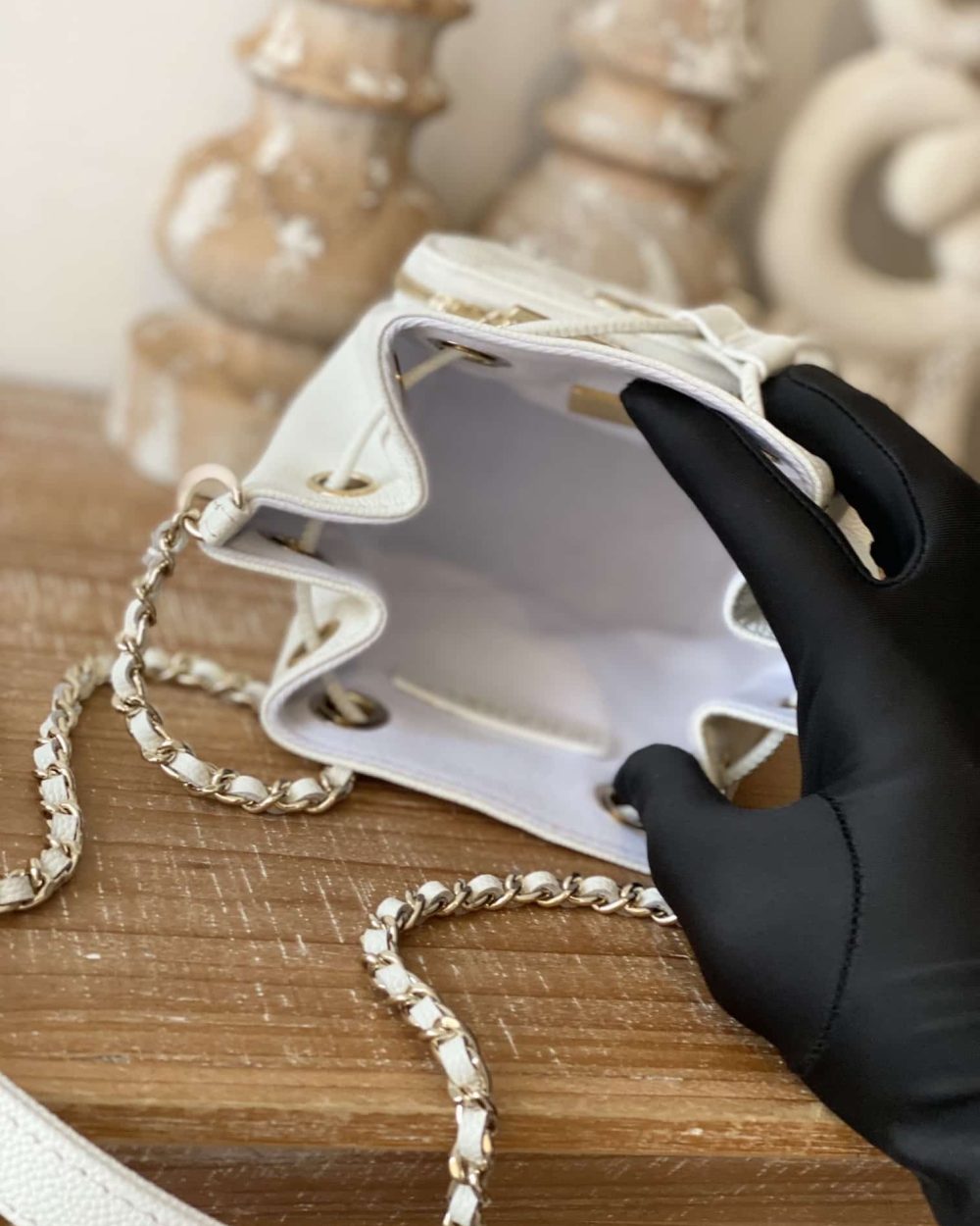 [REP 1:1] Chanel Mini Bucket Bag With Strap White For Women, Women's Bags 4.9in/12.5cm AP2913 B05052 10601