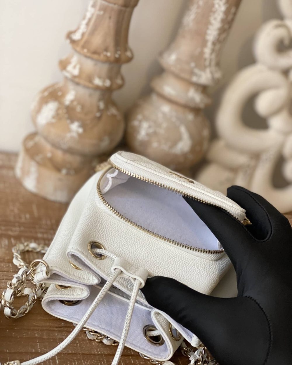 [REP 1:1] Chanel Mini Bucket Bag With Strap White For Women, Women's Bags 4.9in/12.5cm AP2913 B05052 10601