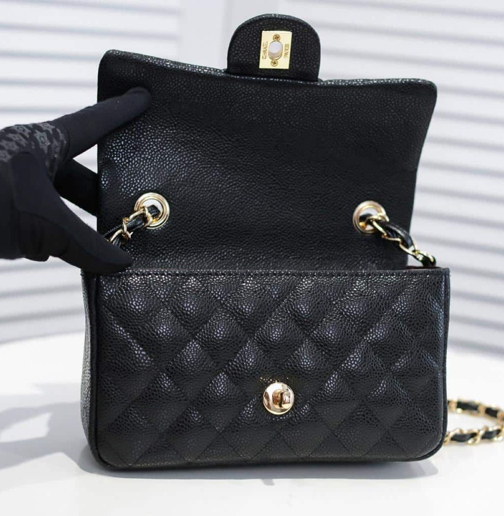 [REP 1:1] Chanel Mini Flap Bag Black For Women 7.8in/20cm A69900