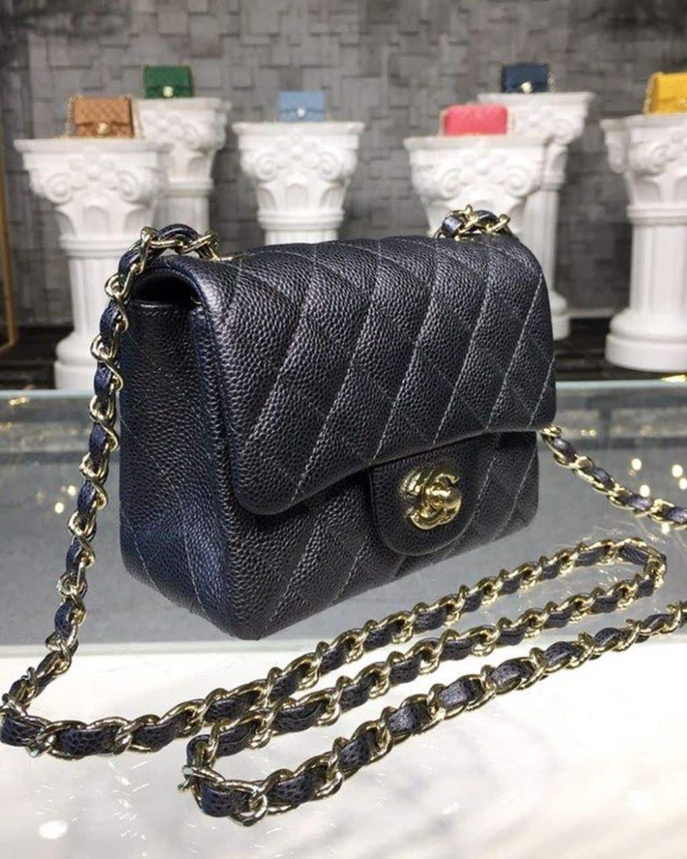 [REP 1:1] Chanel Mini Flap Bag Caviar Black For Women, Women's Bags, Shoulder And Crossbody Bags 6.7in/17cm A35200