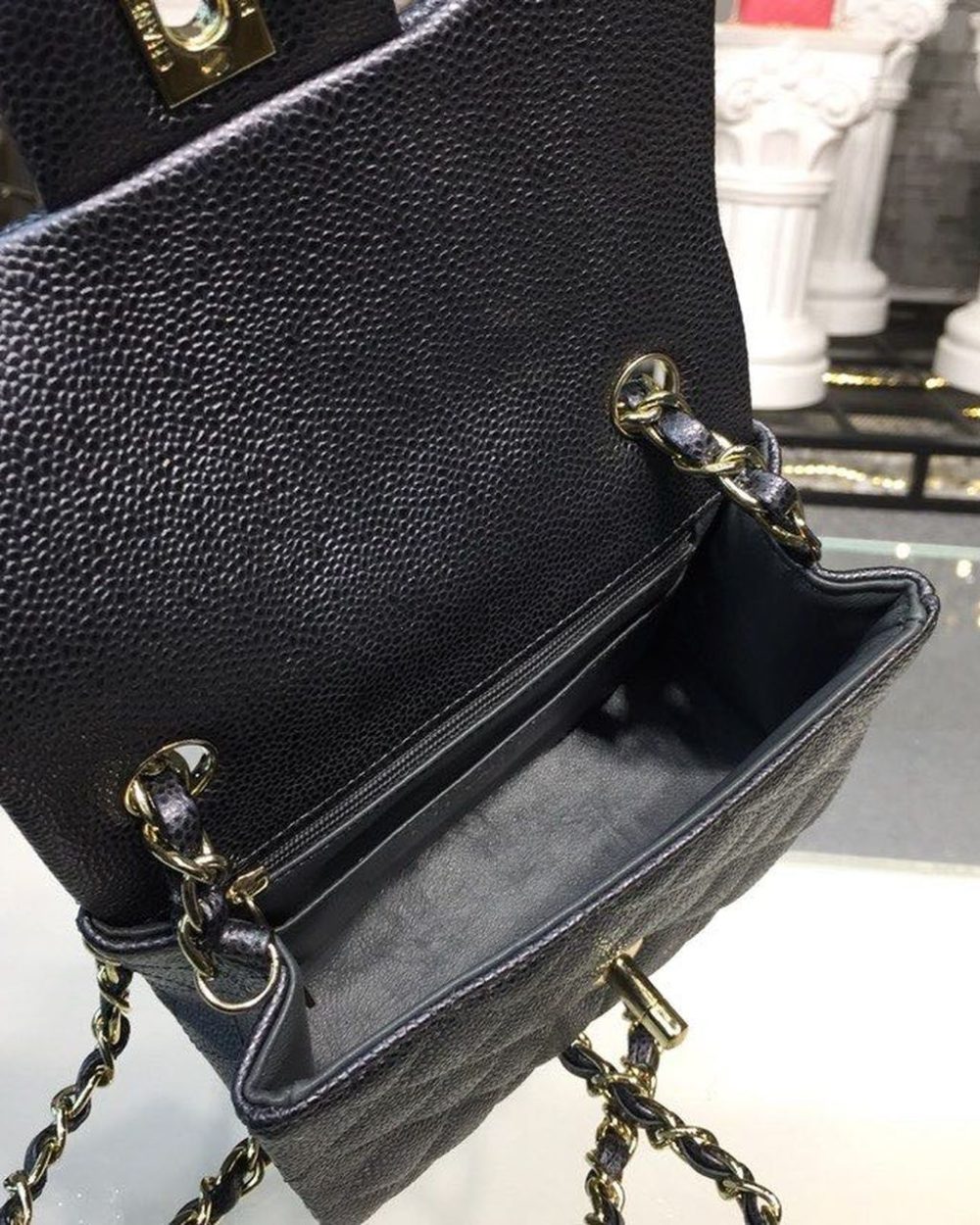 [REP 1:1] Chanel Mini Flap Bag Caviar Black For Women, Women's Bags, Shoulder And Crossbody Bags 6.7in/17cm A35200