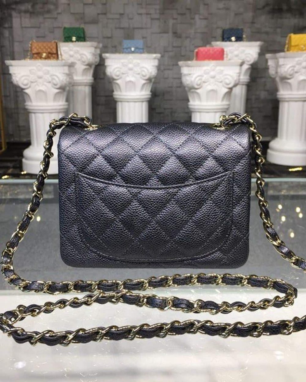 [REP 1:1] Chanel Mini Flap Bag Caviar Black For Women, Women's Bags, Shoulder And Crossbody Bags 6.7in/17cm A35200