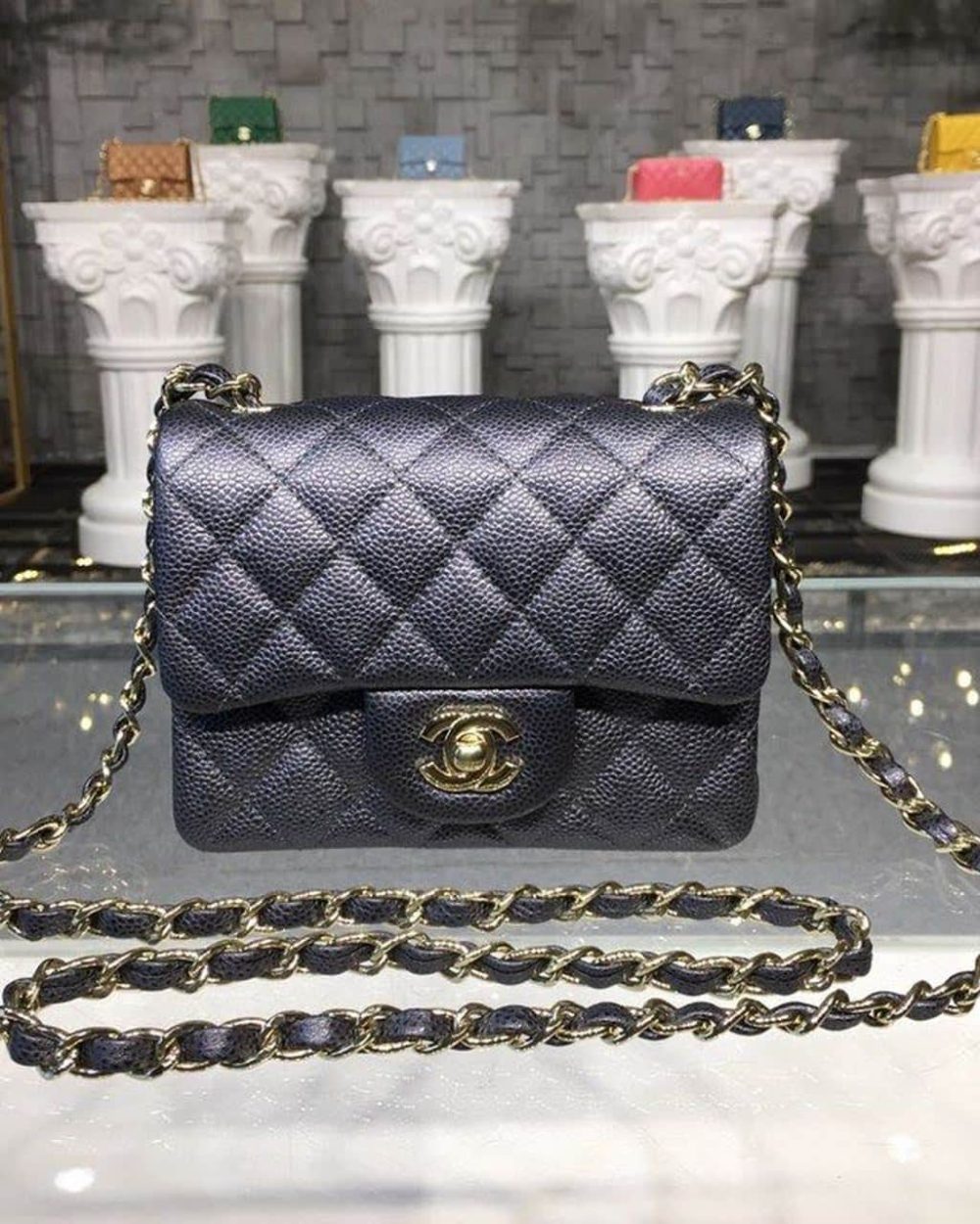 [REP 1:1] Chanel Mini Flap Bag Caviar Black For Women, Women's Bags, Shoulder And Crossbody Bags 6.7in/17cm A35200