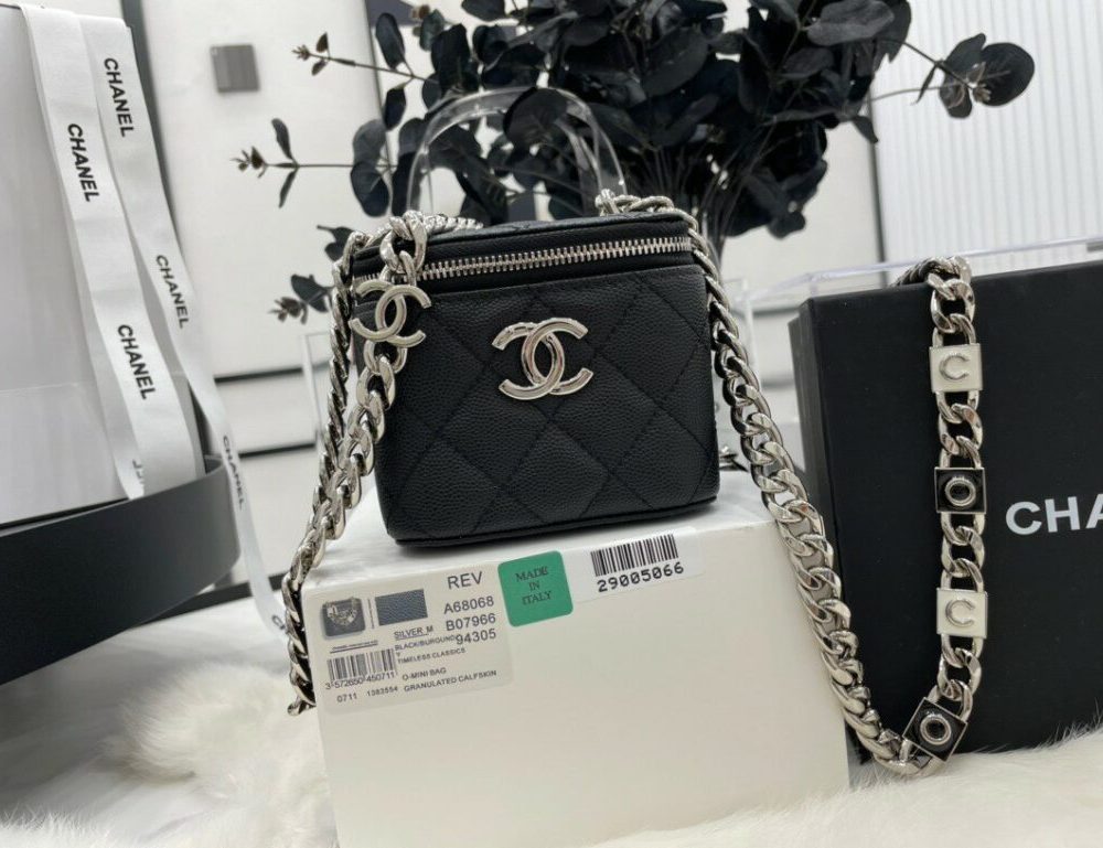 [REP 1:1] Chanel Mini Vanity Bag Black/White For Women 11cm / 4.3in