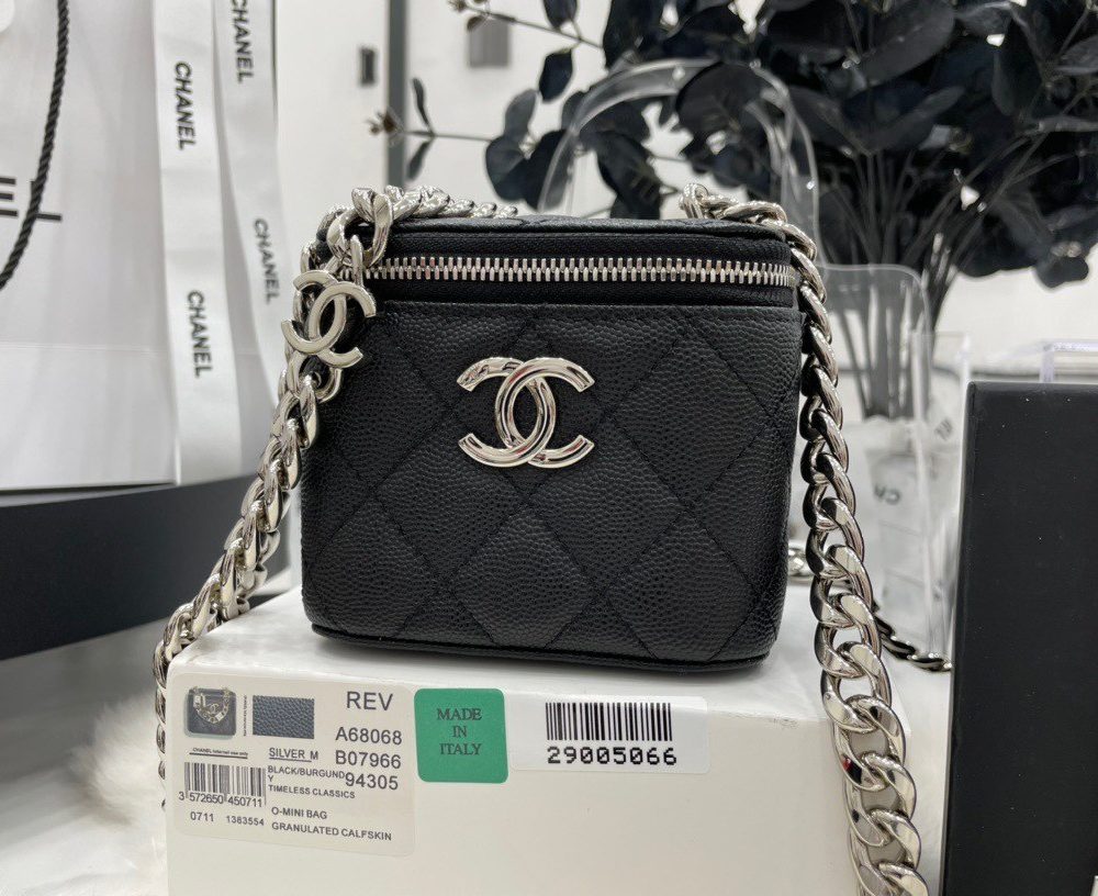 [REP 1:1] Chanel Mini Vanity Bag Black/White For Women 11cm / 4.3in
