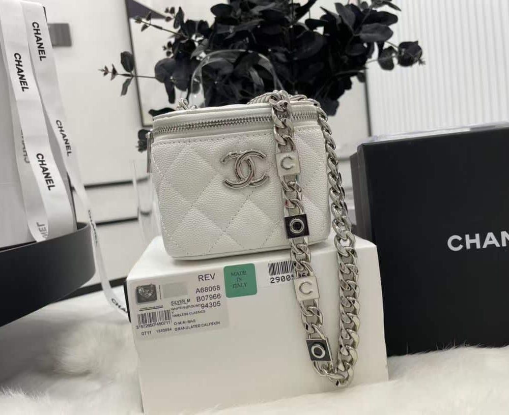 [REP 1:1] Chanel Mini Vanity Bag Black/White For Women 11cm / 4.3in