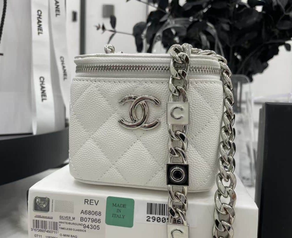 [REP 1:1] Chanel Mini Vanity Bag Black/White For Women 11cm / 4.3in