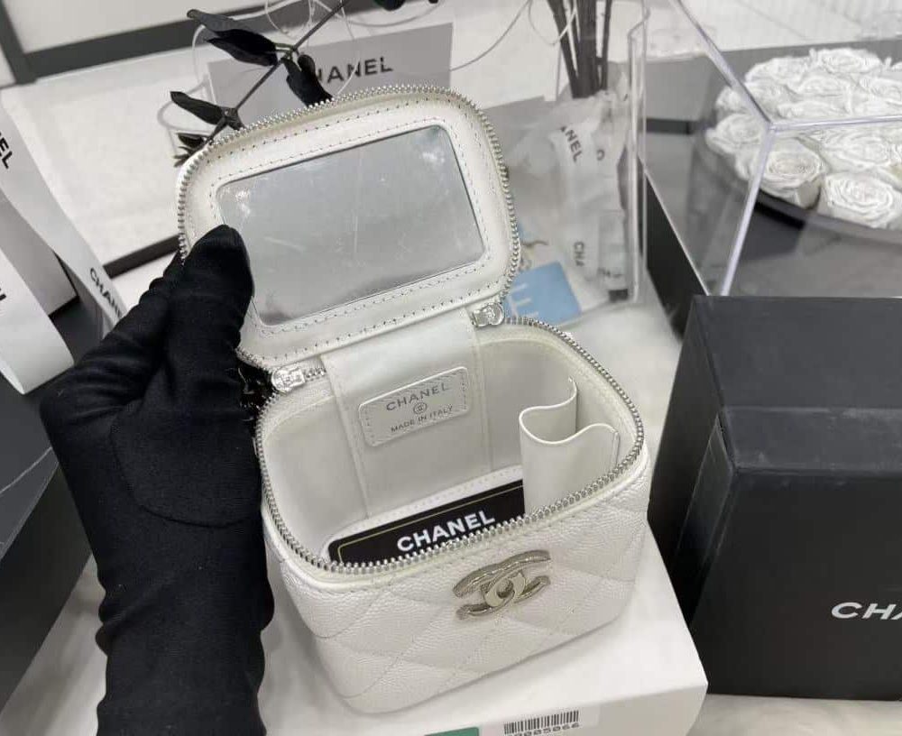 [REP 1:1] Chanel Mini Vanity Bag Black/White For Women 11cm / 4.3in