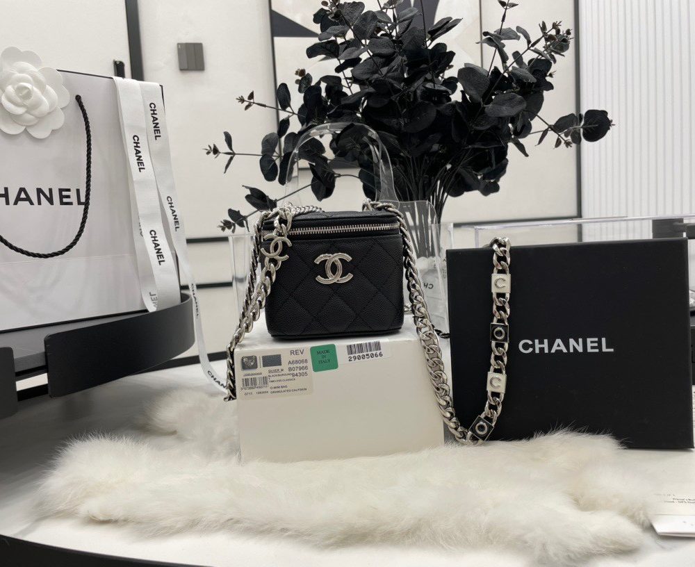 [REP 1:1] Chanel Mini Vanity Bag Black/White For Women 11cm / 4.3in