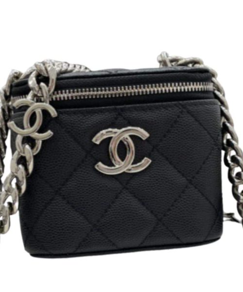 [REP 1:1] Chanel Mini Vanity Bag Black/White For Women 11cm / 4.3in