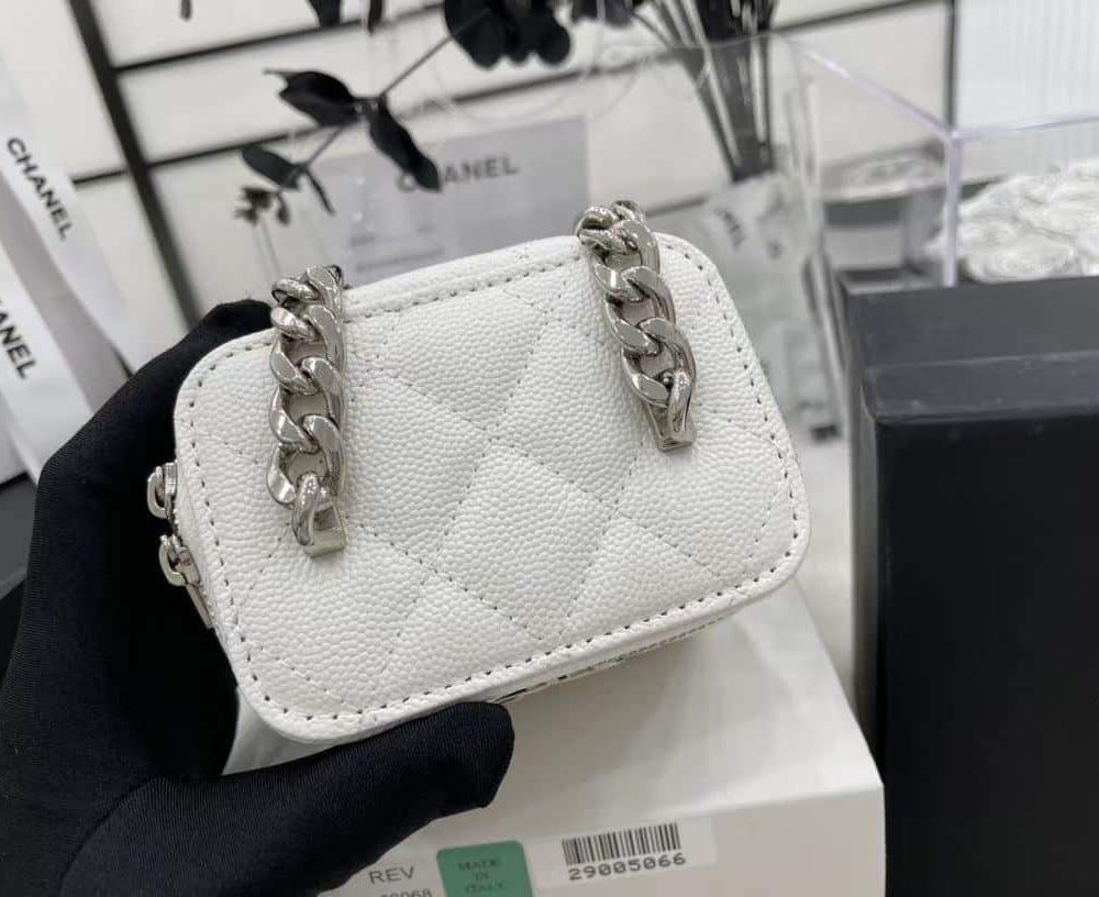 [REP 1:1] Chanel Mini Vanity Bag Black/White For Women 11cm / 4.3in