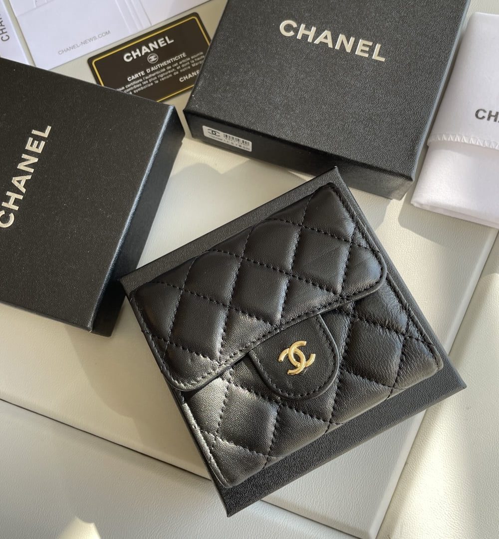 1:1 Replica Chanel Small Classic Flap Wallet Black Bag For Women 10.5cm/4.1in AP0231 Y01295 C3906