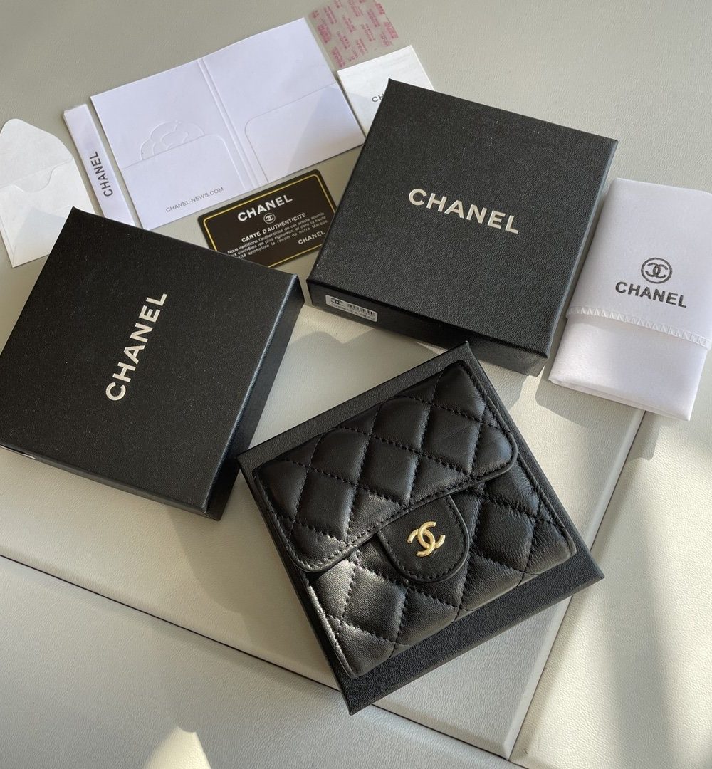 1:1 Replica Chanel Small Classic Flap Wallet Black Bag For Women 10.5cm/4.1in AP0231 Y01295 C3906