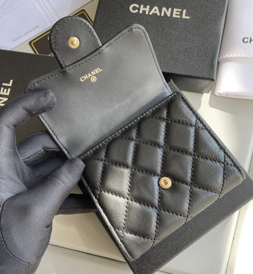 1:1 Replica Chanel Small Classic Flap Wallet Black Bag For Women 10.5cm/4.1in AP0231 Y01295 C3906