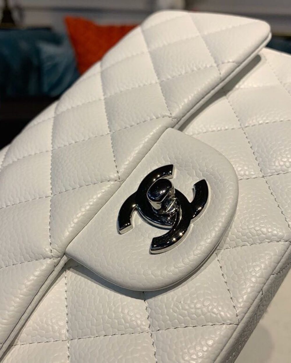 [REP 1:1] Chanel Small Classic Handbag Silver Hardware White For Women, Women's Bags, Shoulder And Crossbody Bags 7.8in/20cm A01113
