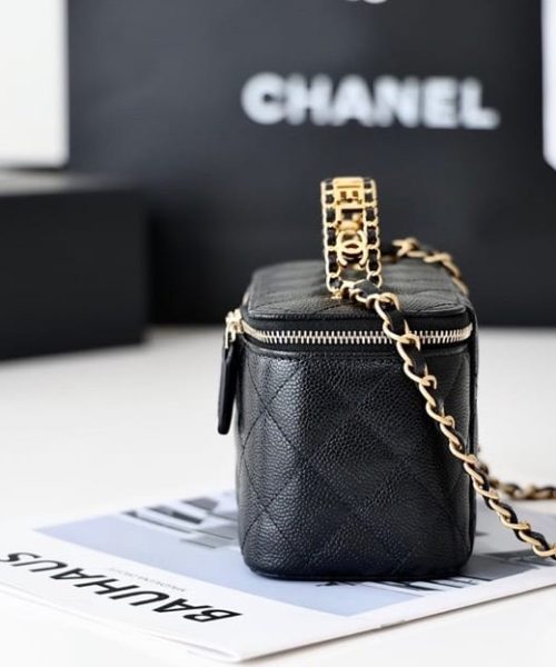 [REP 1:1] Chanel Small Vanity Case Black For Women 6.7in/17cm AS3171